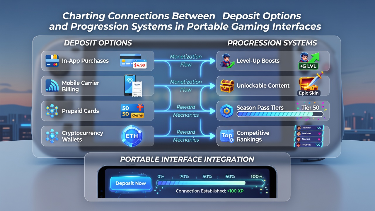 Chart displaying connections between various deposit methods and mobile reward progression levels