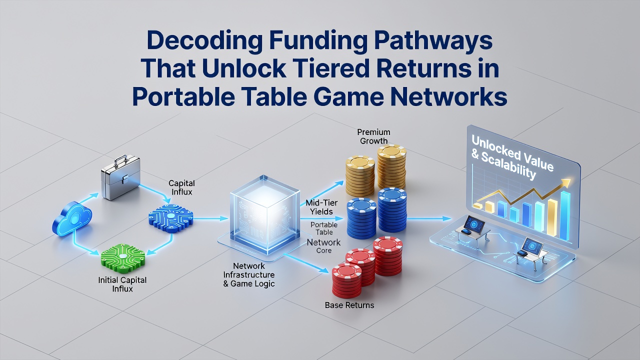 Detailed view of tiered return mechanisms and network architecture in portable table games