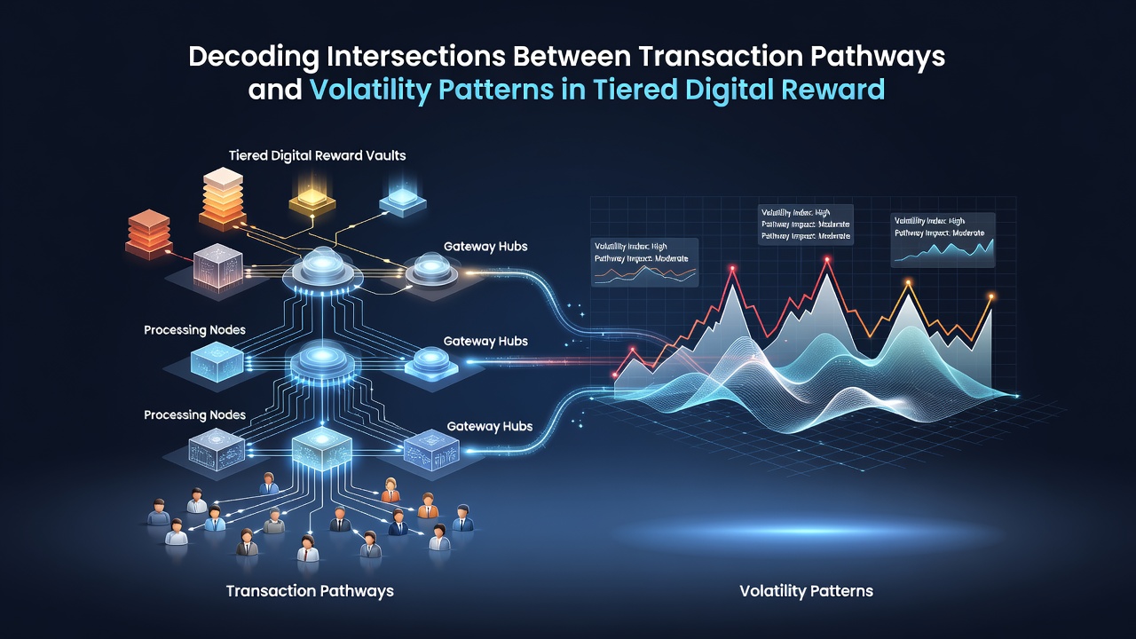 Chart illustrating volatility patterns across different reward tiers with transaction volume overlays