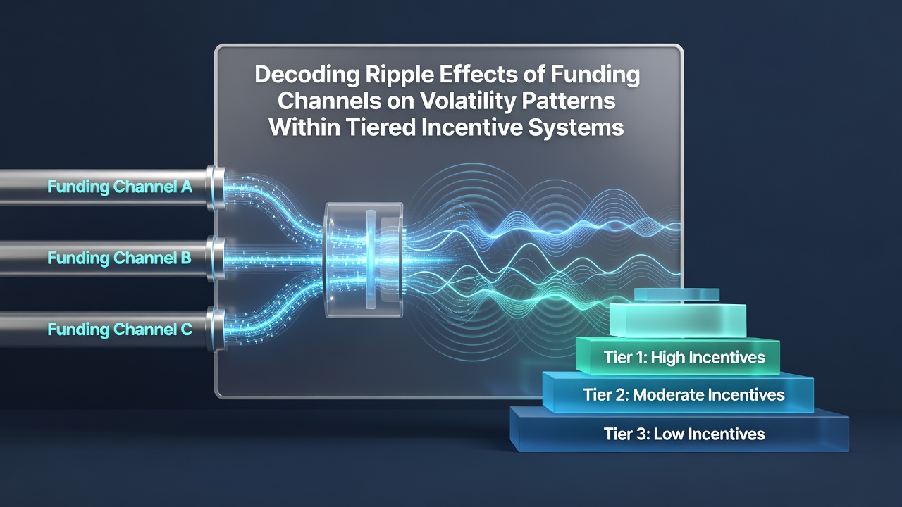 Diagram illustrating funding channel flows and volatility patterns in tiered incentive frameworks