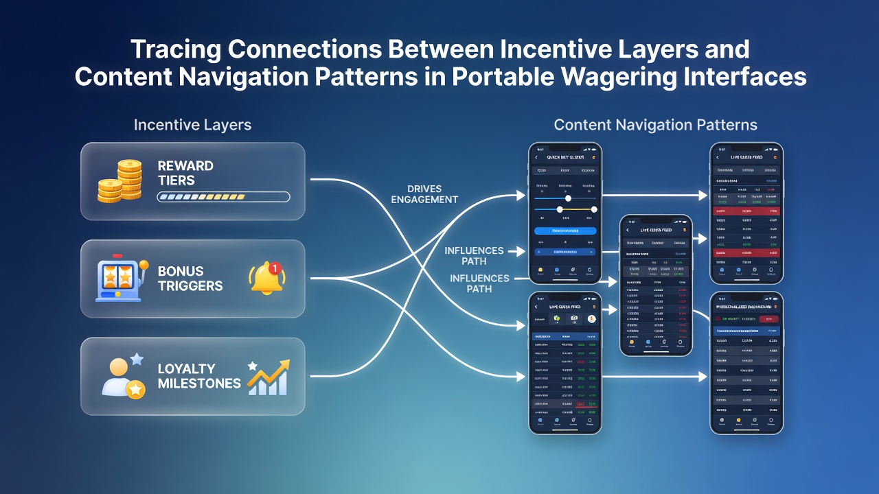Heatmap of user navigation paths influenced by layered rewards in mobile betting environments
